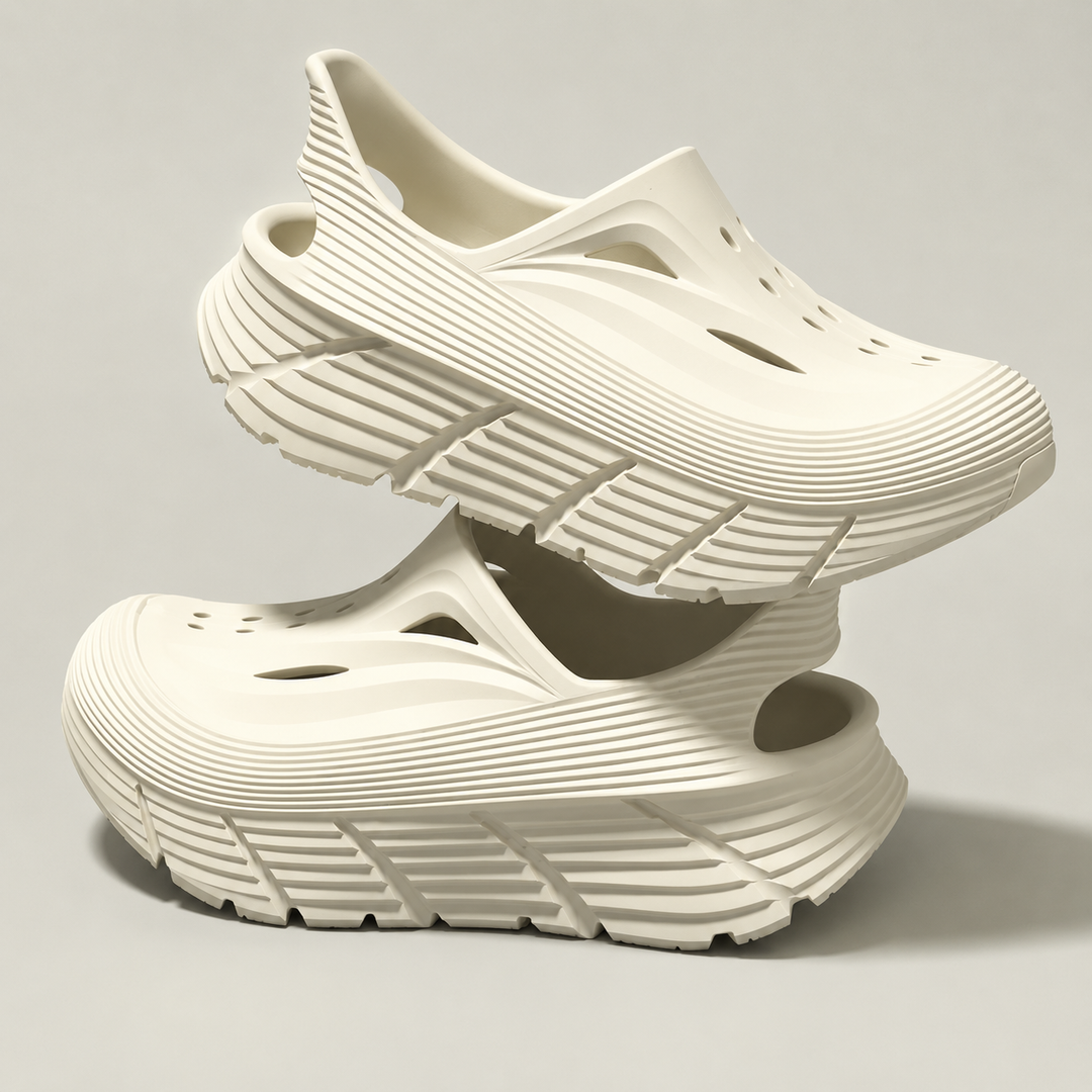 Lukasz – Belüftete Slipper mit klobigen Sohlen