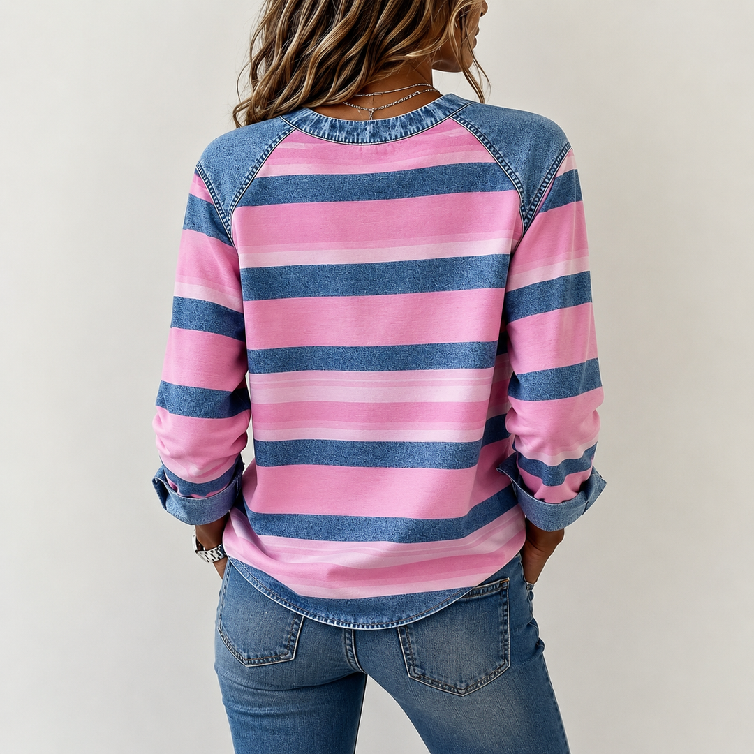 Vitkoriya – Lässiges Gestreiftes Sweatshirt