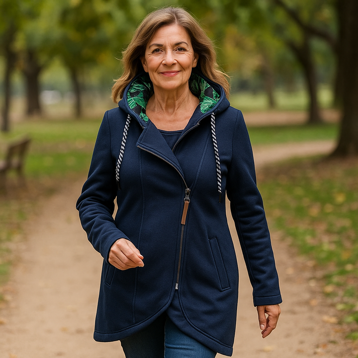 Kristanna – Winter Mantel Mit Asymmetrischem Reißverschluss
