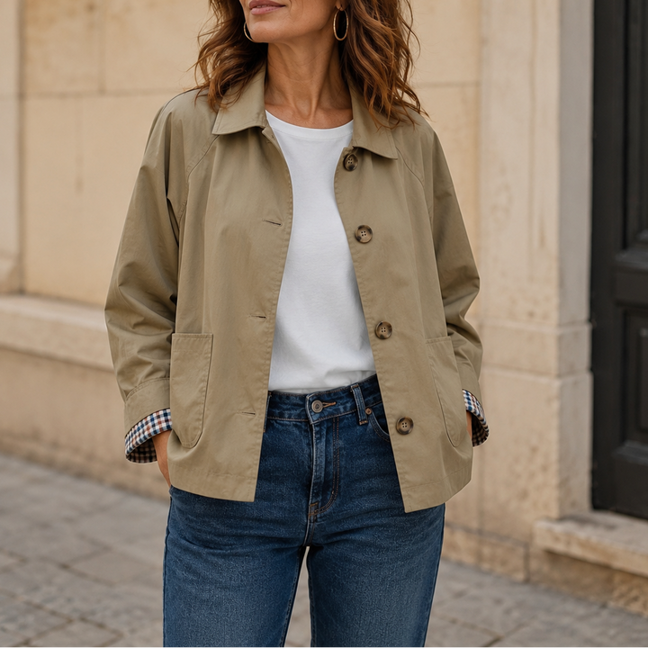 Alyona - Stylische Langarmjacke mit Knopfleiste