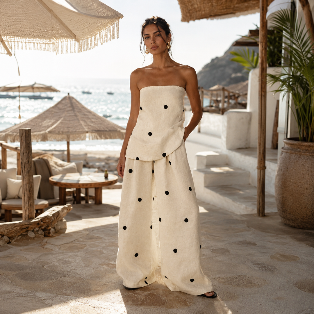 Renisha - Zweiteiliges Set mit Polka-Dots Und Ohne Träger