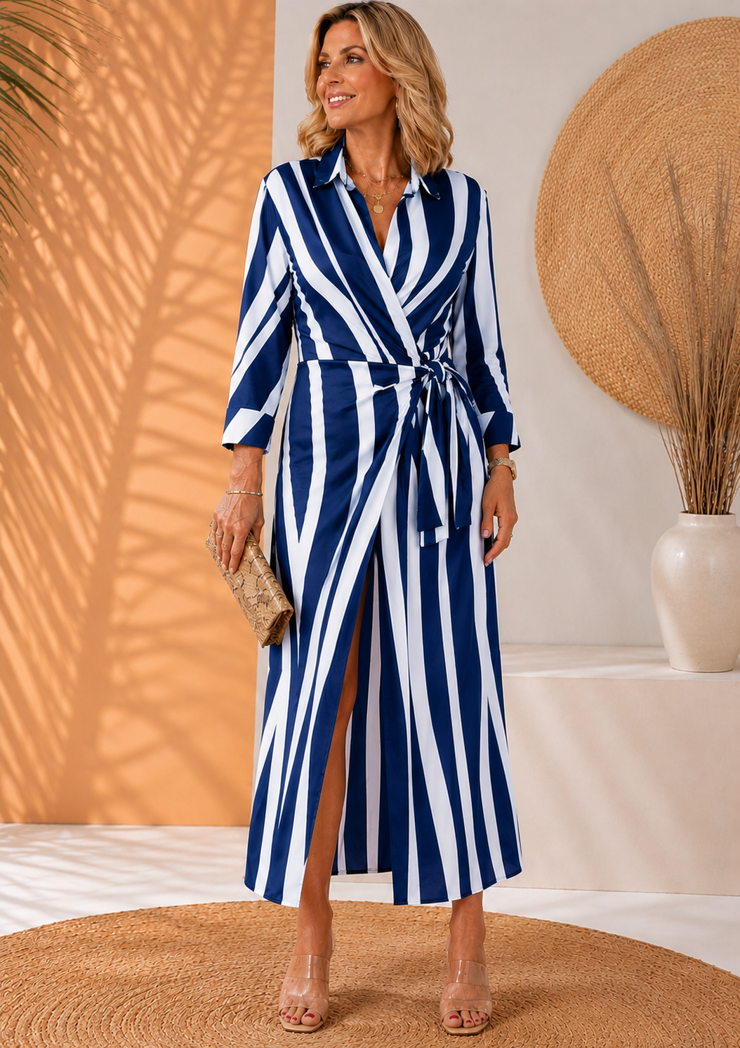 Olivera - Elegantes Maxikleid Mit Bindeband