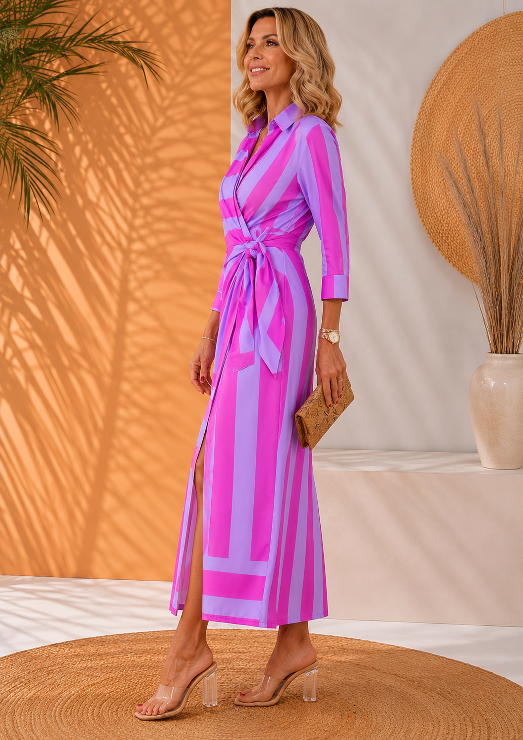 Olivera - Elegantes Maxikleid Mit Bindeband