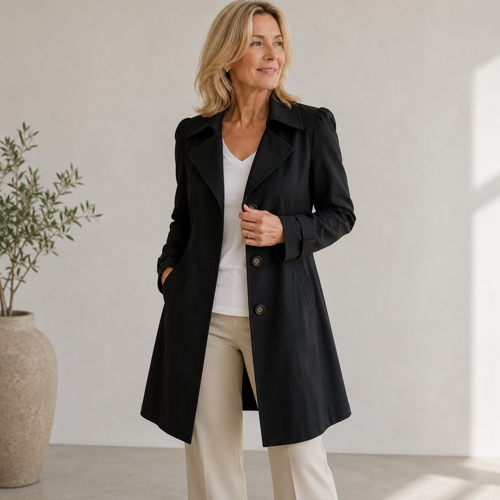 Ellice - Langärmeliger Trenchcoat Mit Knöpfen