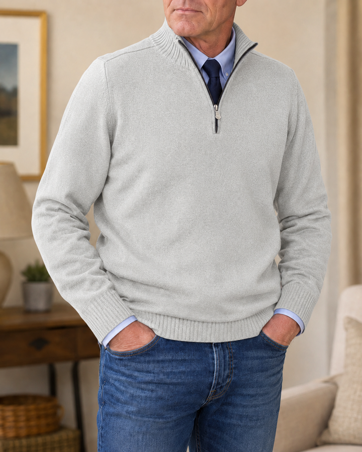 Abdel – Langarmpullover Mit Viertelreißverschluss