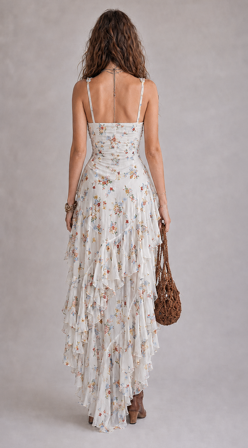 Makbule – Fließendes Minikleid mit Blumenmuster