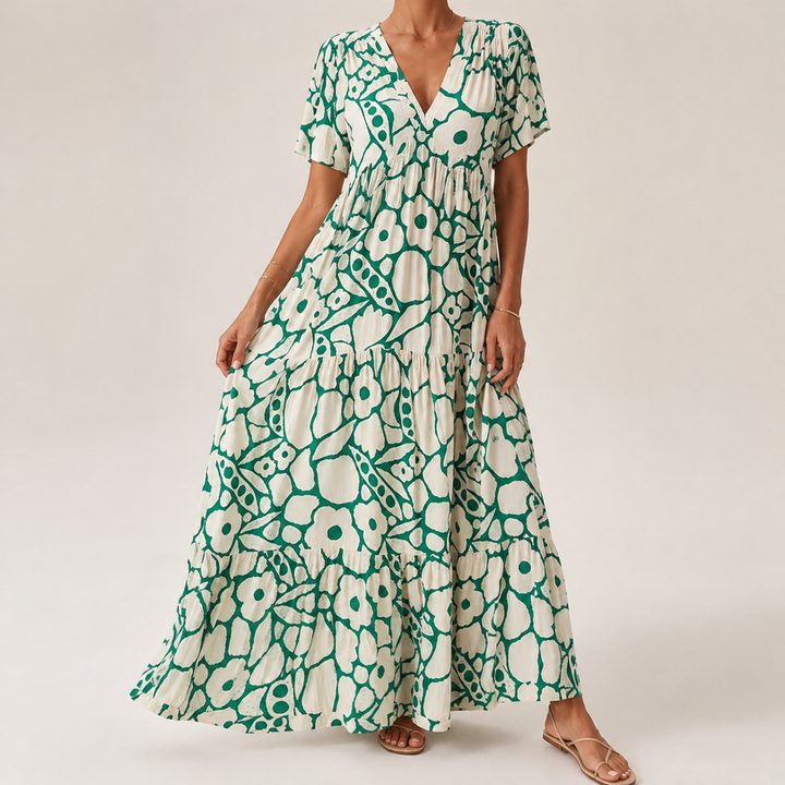 Myrona – Atmungsaktives Maxikleid Mit Blumenmuster