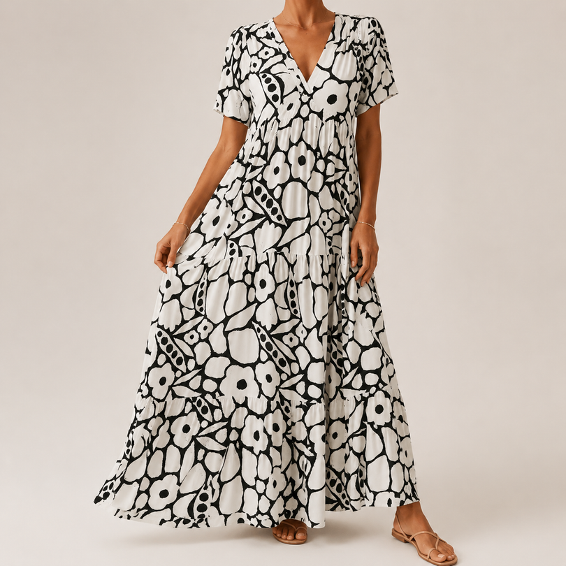 Myrona – Atmungsaktives Maxikleid Mit Blumenmuster