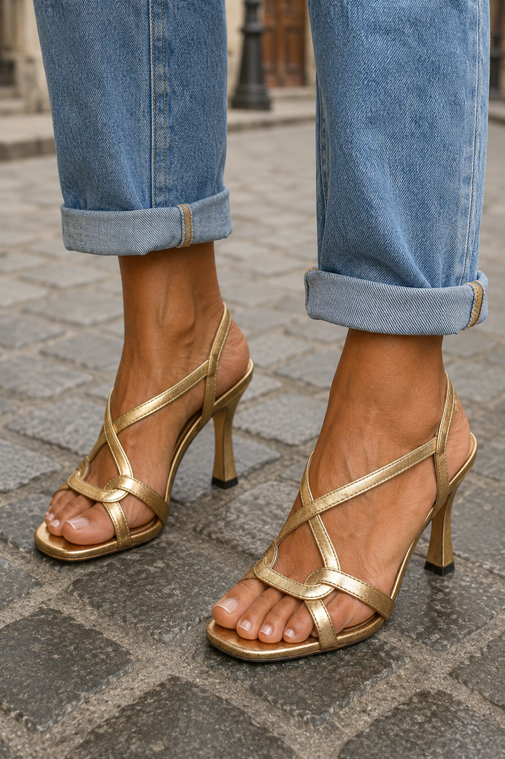 Cassie - Sandalen Mit Absatz Goldener Sommer Zauber