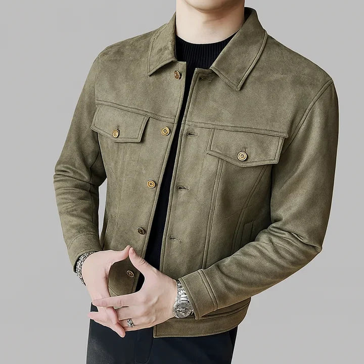 Davila – Elegante Langarm Jacke Aus Wildleder