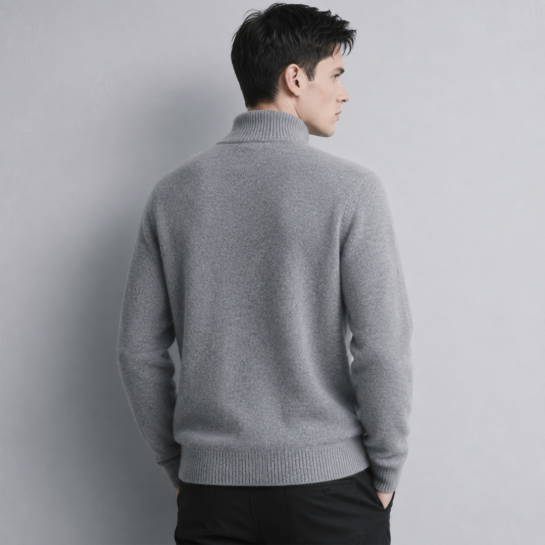 Sumuel – Strickpullover Mit Reißverschluss Und Geripptem Kragen