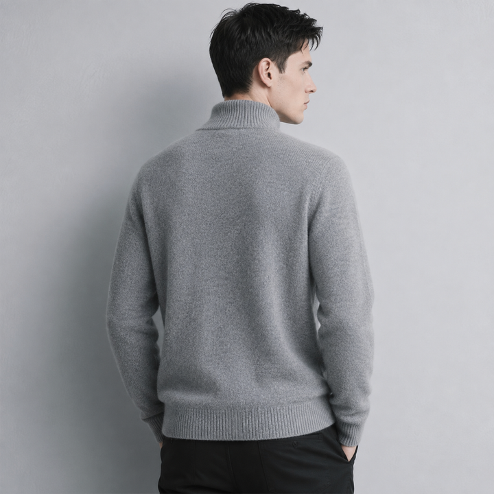 Sumuel – Strickpullover Mit Reißverschluss Und Geripptem Kragen