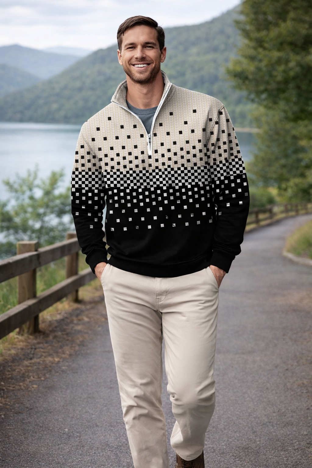 Moshe - Herbst Und Winter Pullover Mit Stehkragen