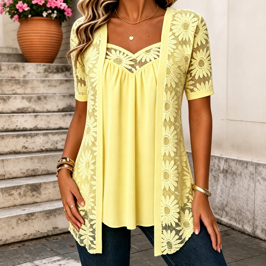 Yahaira – Elegante Kurzarmbluse