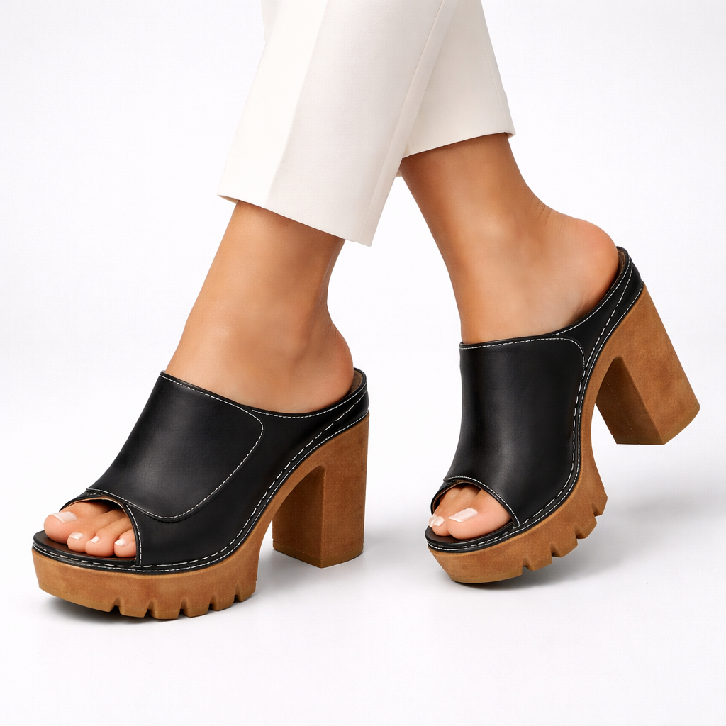 Nicolien – Sandalen Mit Offener Zehenpartie und Klobigem Absatz