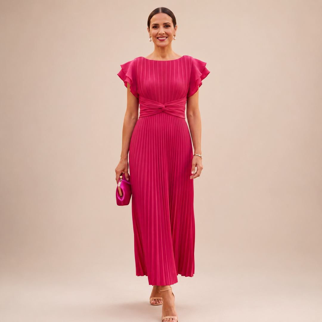 Linyza – Kurzärmeliges Plissee Kleid