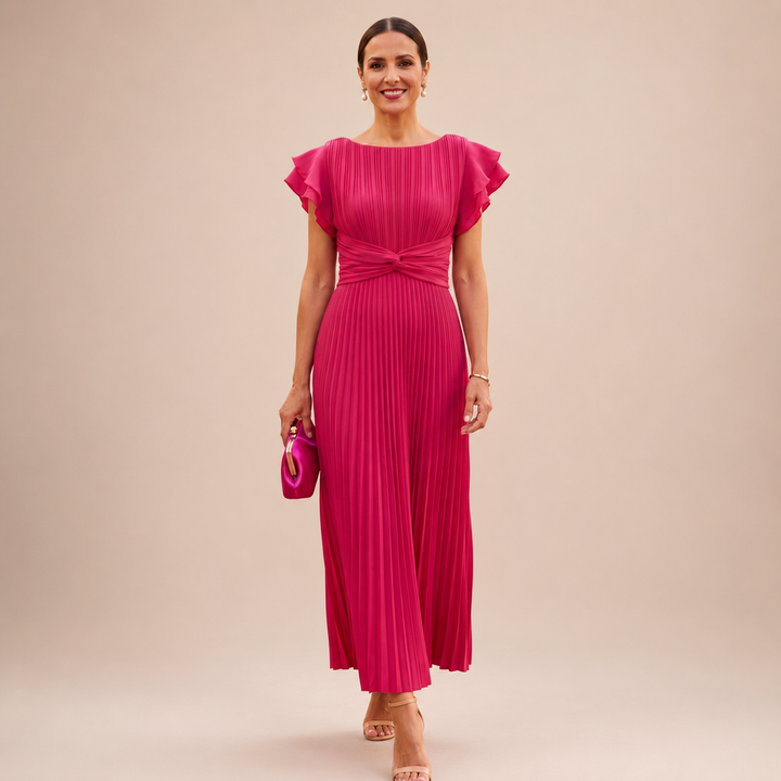 Linyza – Kurzärmeliges Plissee Kleid