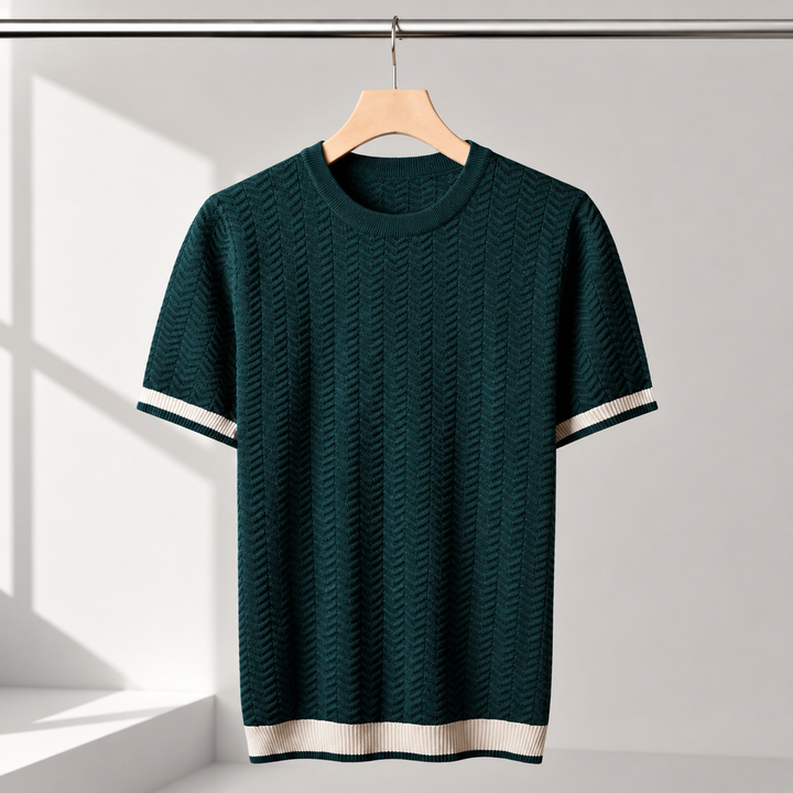 Reagan – Strukturierter Pullover mit Kurzen Ärmeln Aus Strick