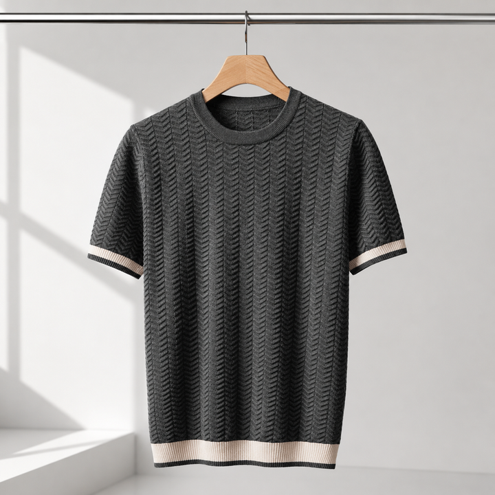 Reagan – Strukturierter Pullover mit Kurzen Ärmeln Aus Strick