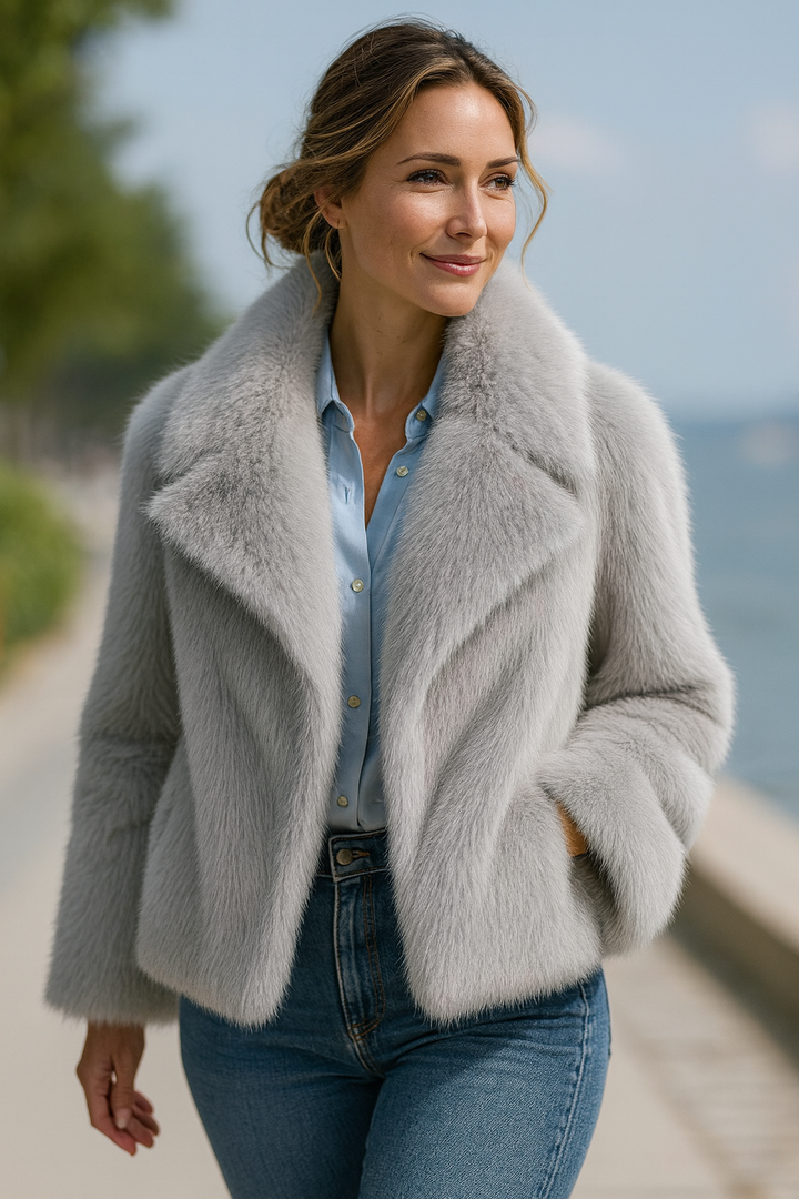 Quaithe – Oversized Mantel Aus Weichem Fell
