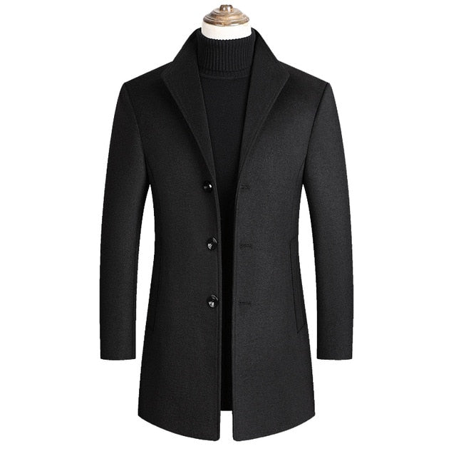 Morkvarg – Eleganter Langer Winter Mantel Mit Knöpfen
