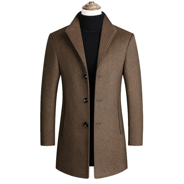 Morkvarg – Eleganter Langer Winter Mantel Mit Knöpfen