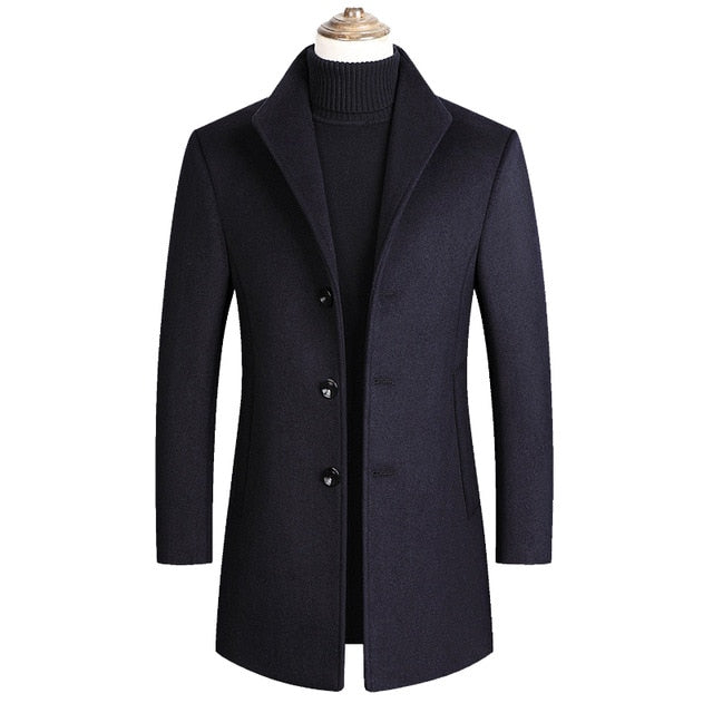 Morkvarg – Eleganter Langer Winter Mantel Mit Knöpfen