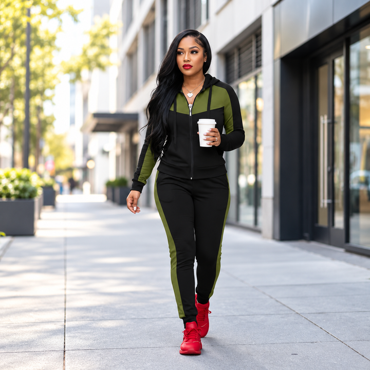 Meesha – 2-Teiliges Trainingsanzug-Set Im Colorblock-Gestaltung