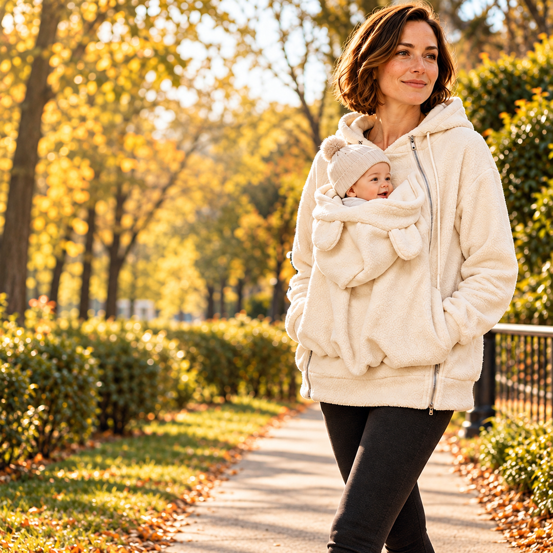 Naeza – Fleecejacke Mit Kapuze Zum Tragen Von Babys
