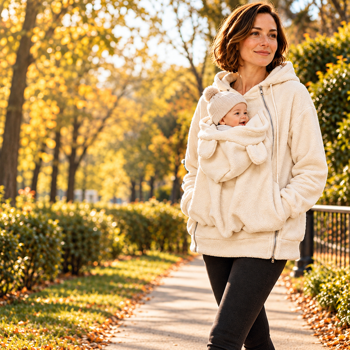 Naeza – Fleecejacke Mit Kapuze Zum Tragen Von Babys
