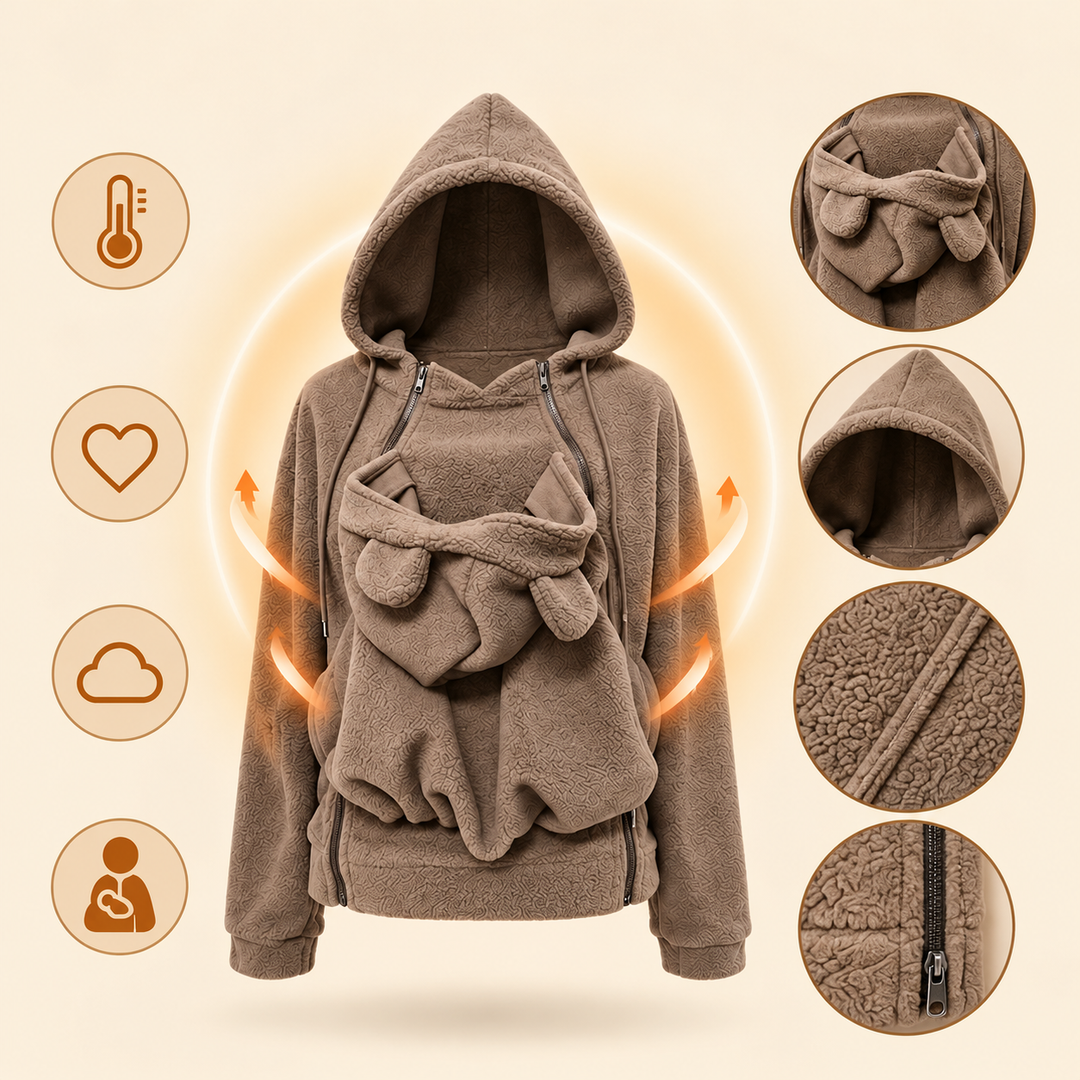 Naeza – Fleecejacke Mit Kapuze Zum Tragen Von Babys