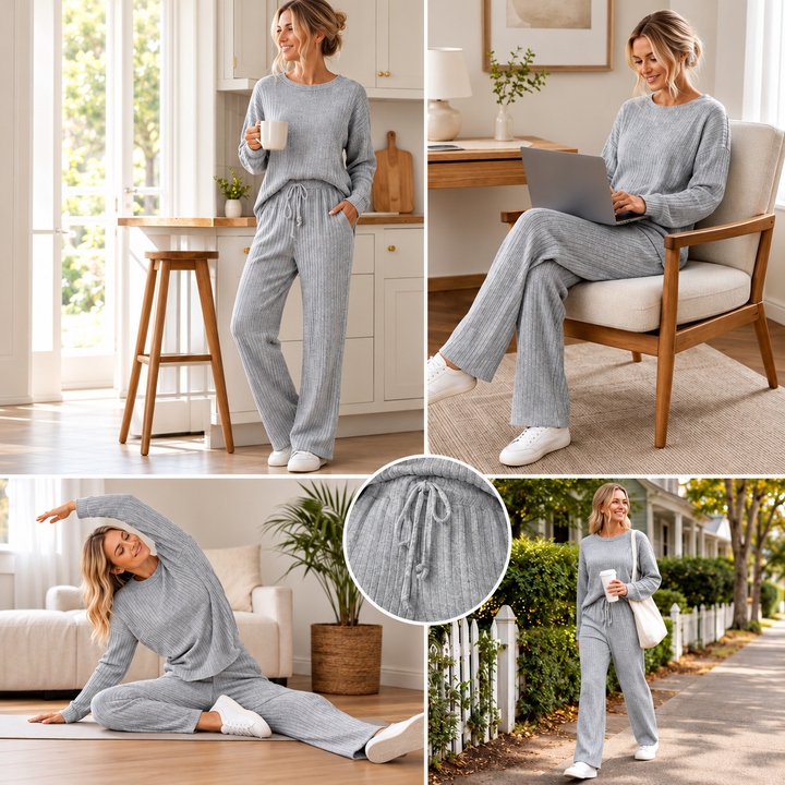 Lesana – Sportliches, Gestreiftes Zweiteiliges Set