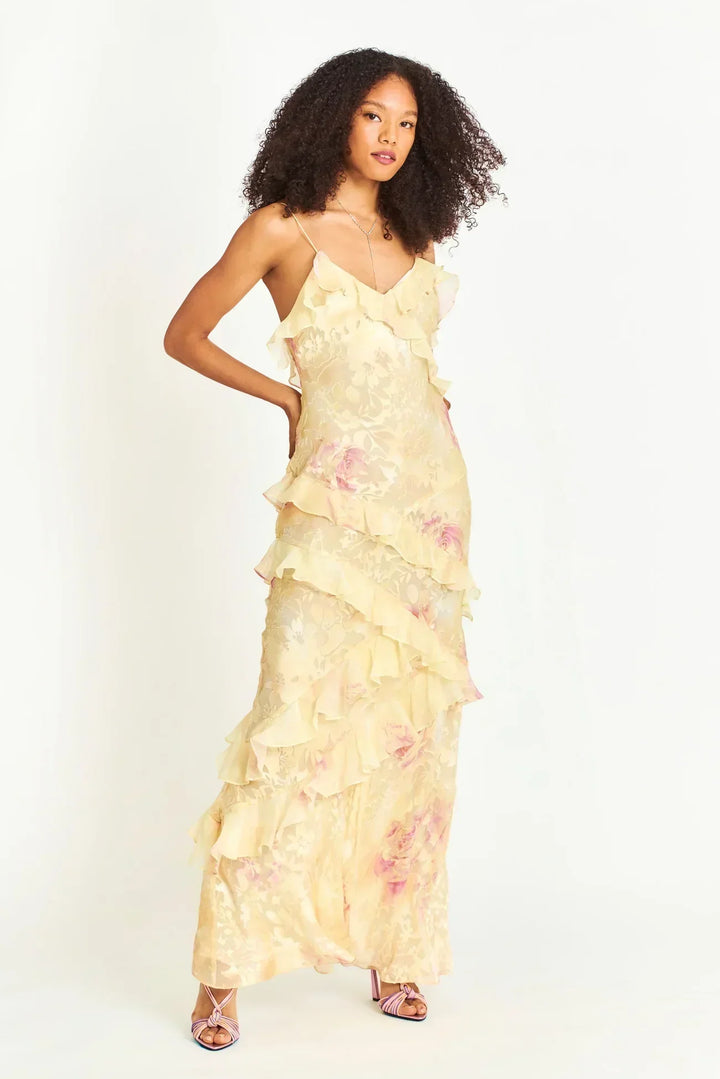 Latonya - Licht Kleid Mit Rüschen