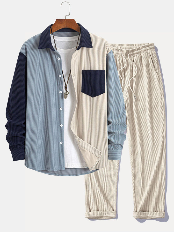 Dariel – Set Aus Patchwork Hemd Und Hose Aus Cord