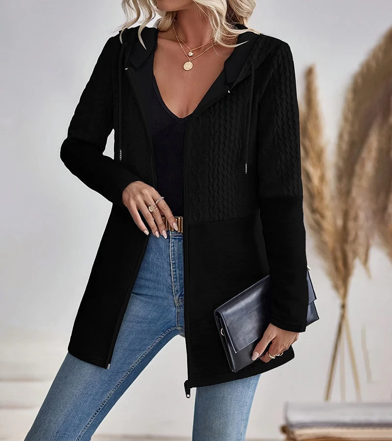 Jylda – Kapuzen Strickjacke Mit Reißverschluss