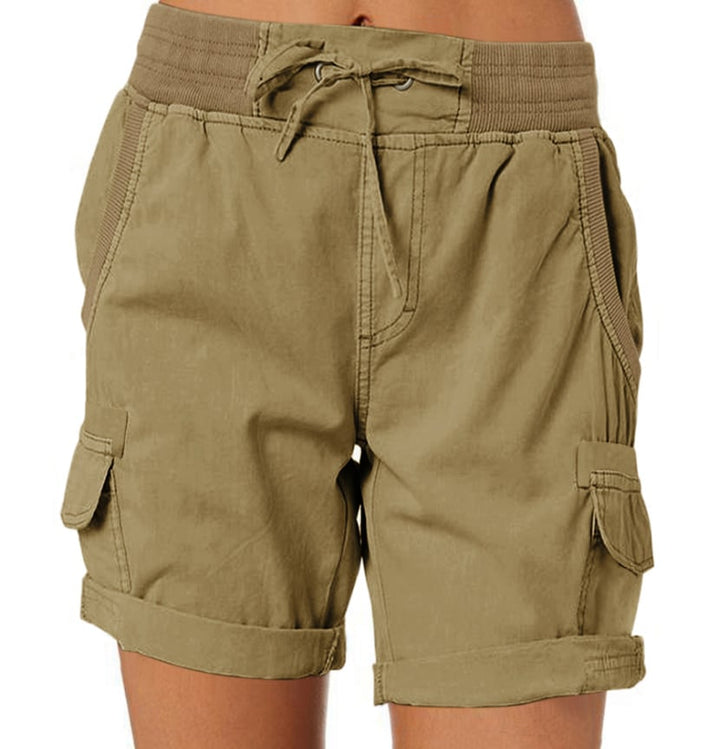Audria – Kurzhosen mit hoher Taille Kordelzug und Cargotaschen
