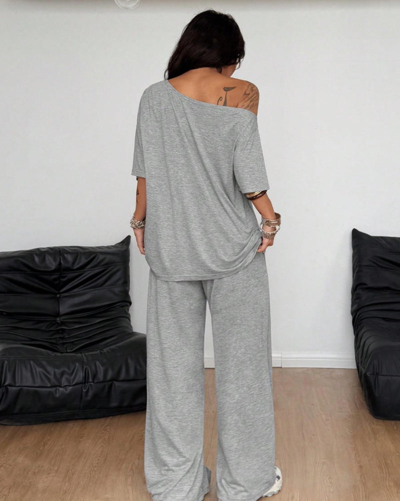 Ratirat – Set Aus Bluse Und Hose mit Weitem Bein