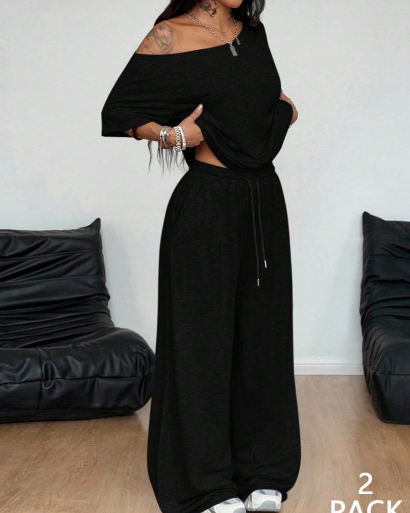 Ratirat – Set Aus Bluse Und Hose mit Weitem Bein