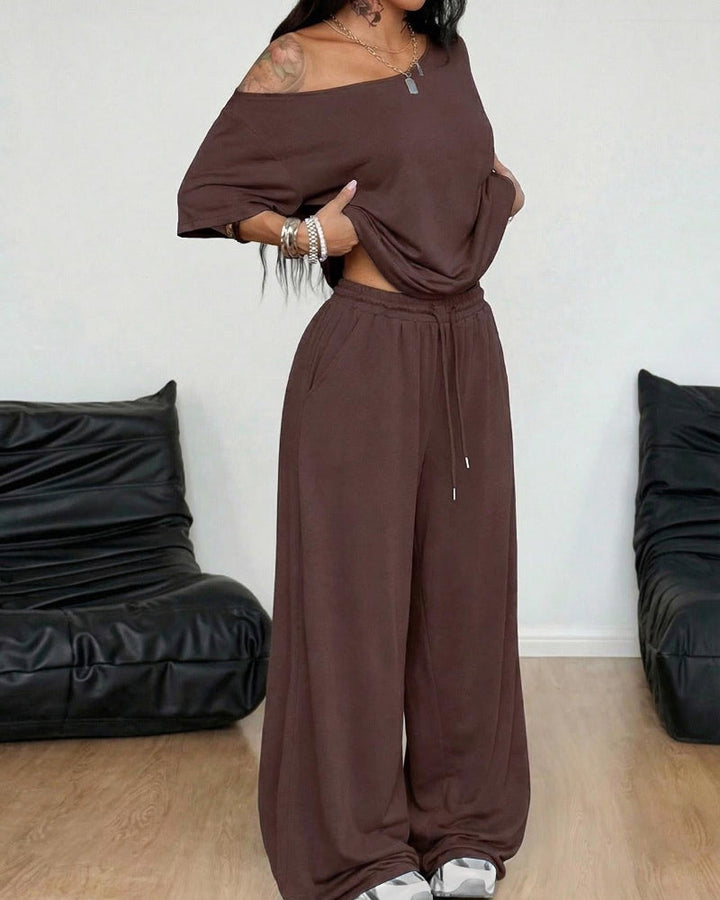 Ratirat – Set Aus Bluse Und Hose mit Weitem Bein