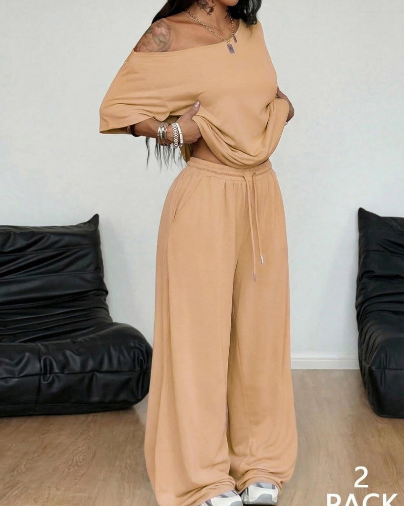 Ratirat – Set Aus Bluse Und Hose mit Weitem Bein