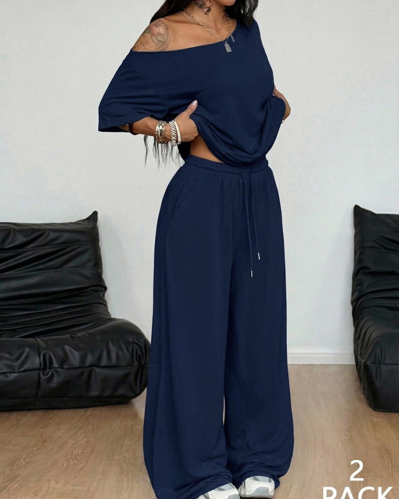Ratirat – Set Aus Bluse Und Hose mit Weitem Bein