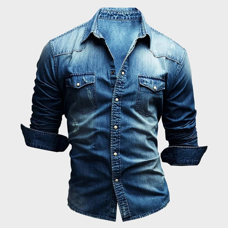 Nemanja – Elegantes Jeans Hemd Mit Taschen