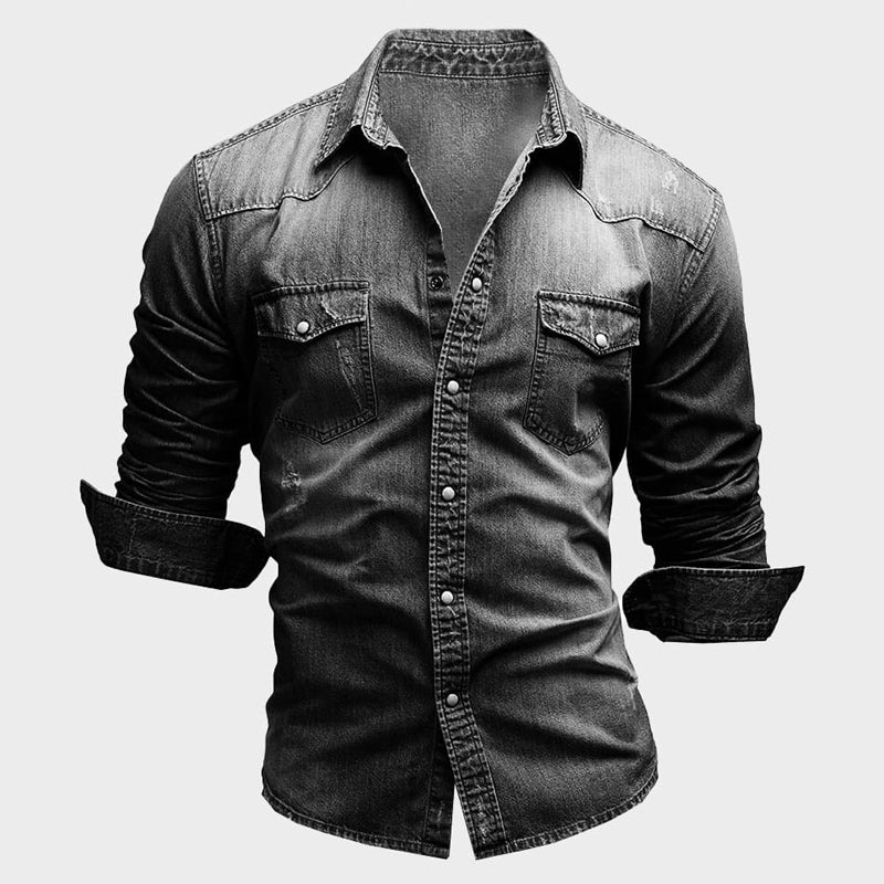 Nemanja – Elegantes Jeans Hemd Mit Taschen