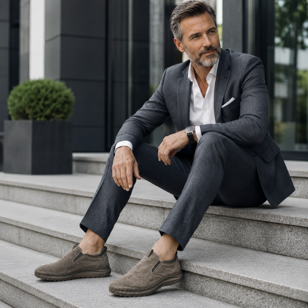 Traveis – Slip-On-Schuhe mit Elastischen Einsätzen und Strukturierten Sohlen