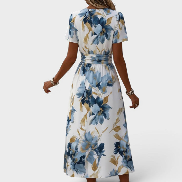 Elinza - Midi-Wickelkleid Mit Blumenmuster