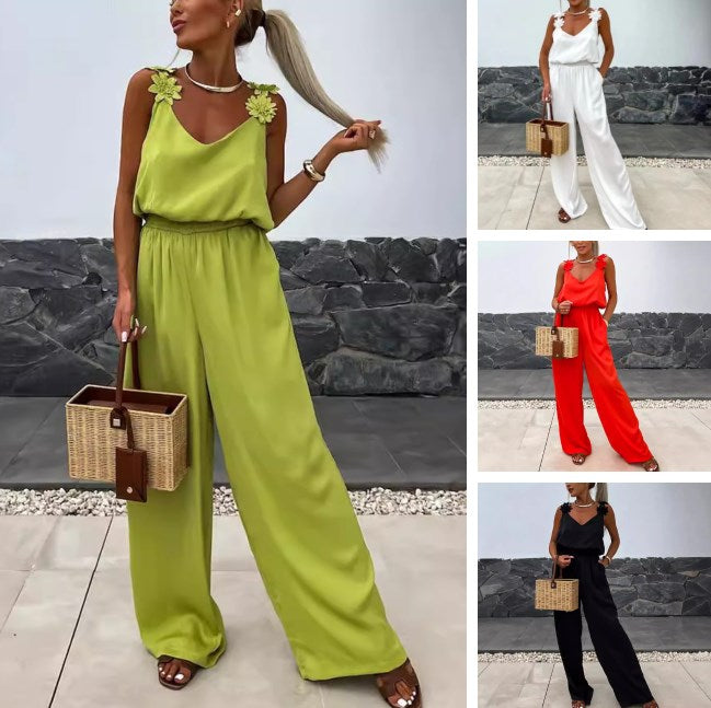 Anselma - Ärmelloser Jumpsuit mit Weitem Bein