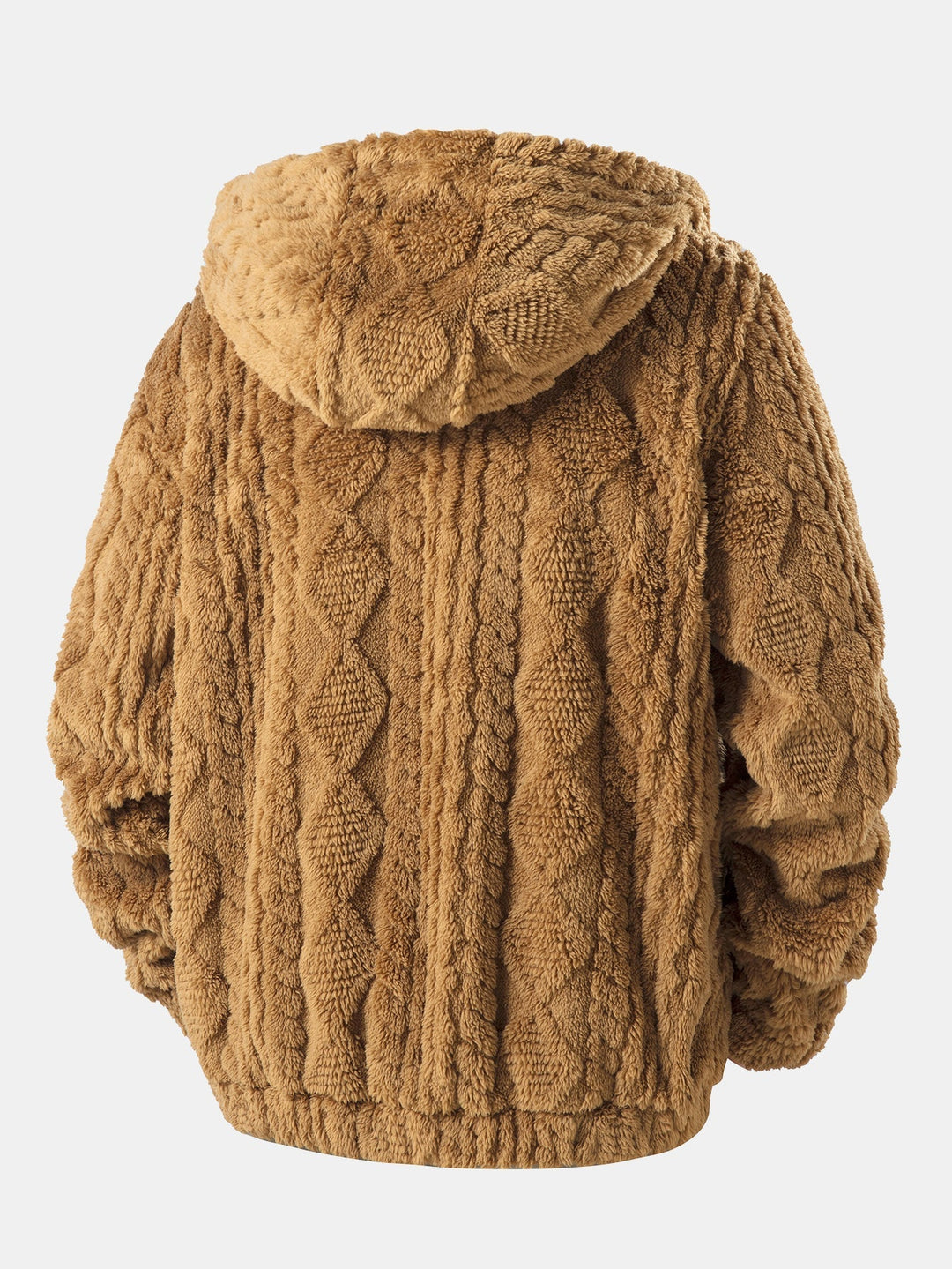 Alonzo – Geometrischer Jacquard Teddy Kapuzenpullover