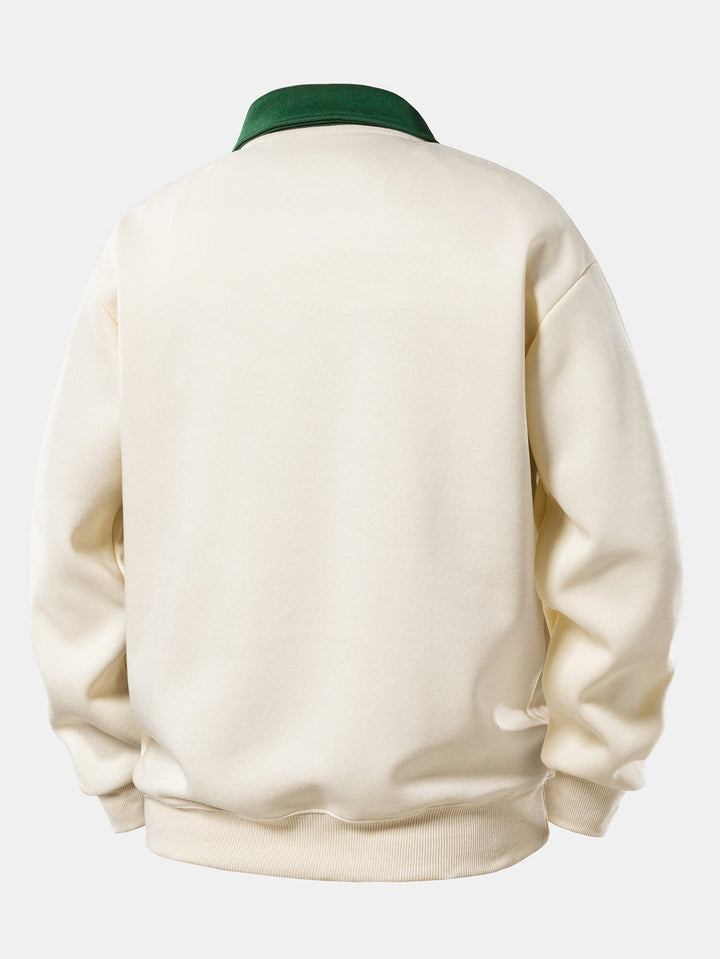 Gideon – Milano Drucken Kontrast Polo-Sweatshirt