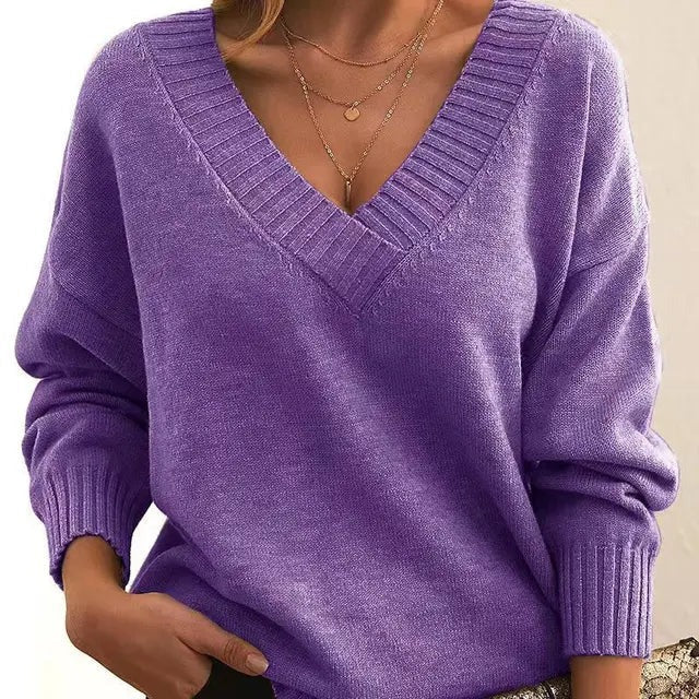 Mordane – Eleganter Langarm Pullover Mit V-Ausschnitt