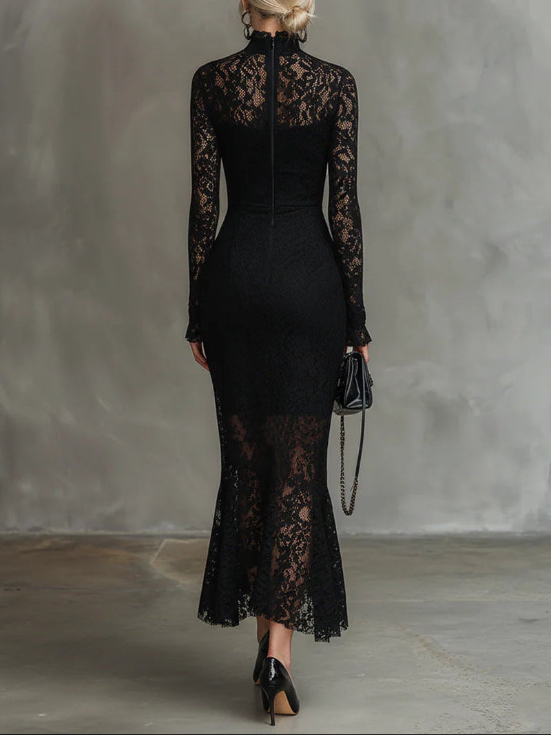 Yalissa – Langärmliges Maxikleid aus Spitze